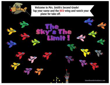 The Sky's the Limit Animated Smartboard Attendance